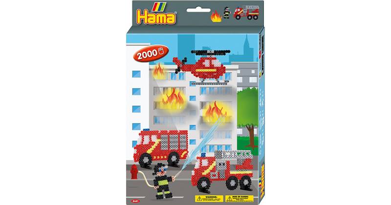 HAMA 3441 Geschenkset Feuerwehr, 2.000 midi-Perlen & Zubehör von Hama Perlen