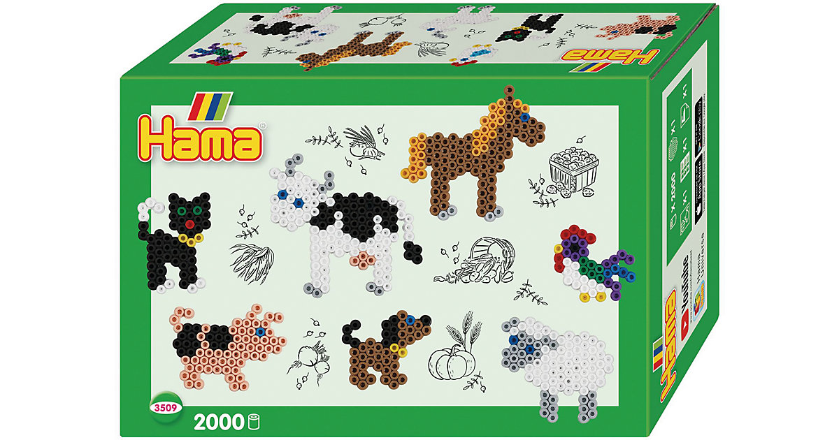HAMA 3509 Geschenkpackung Bauernhoftiere, 2.000 midi-Perlen & Zubehör HAMA 3509 Geschenkpackung Bauernhoftiere, 2.000 midi-Perlen & Zubehör von Hama Perlen