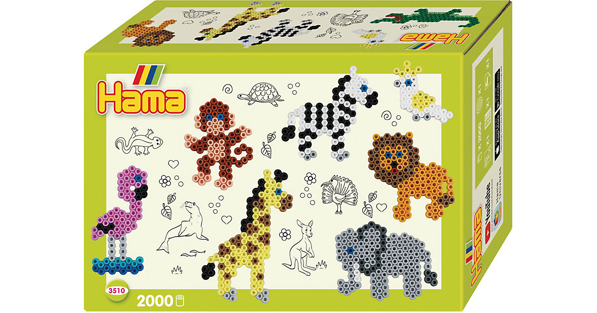 HAMA 3510 Geschenkpackung Zootiere, 2.000 midi-Perlen & Zubehör HAMA 3510 Geschenkpackung Zootiere, 2.000 midi-Perlen & Zubehör von Hama Perlen