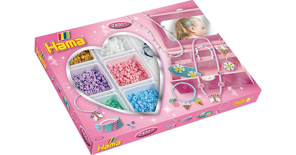 HAMA 3707 Kreativbox Schmuck Pink mit 2.400 midi-Perlen & Zubehör HAMA 3707 Kreativbox Schmuck Pink mit 2.400 midi-Perlen & Zubehör von Hama Perlen