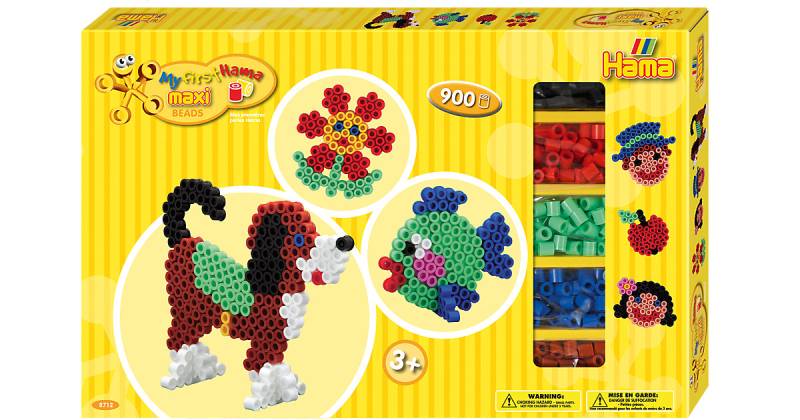 HAMA 8712 Geschenkset gelb, 900 maxi-Perlen & Zubehör von Hama Perlen