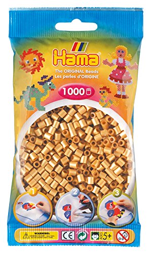 Hama 207-61 - Bügelperlen im Beutel, ca. 1000 Stück, gold von Hama Perlen
