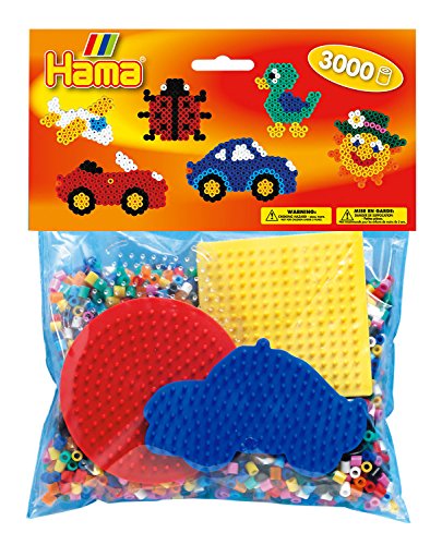 Hama 4413 - Packung für Spielgruppen, ca. 3000 Bügelperlen, 4 Stiftplatten und Zubehör von Hama