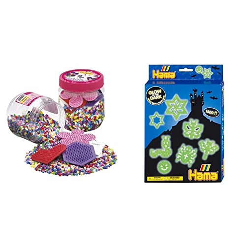 Hama Perlen 2051 Bügelperlen Dose mit ca. 4.000 bunten Midi Bastelperlen mit Durchmesser 5 mm & 3414 Geschenk-Set Nachtleuchtend mit ca. 1.500 Midi Bügelperlen mit Durchmesser 5 mm Hama Perlen 2051 Bügelperlen Dose mit ca. 4.000 bunten Midi Bastelperlen mit Durchmesser 5 mm & 3414 Geschenk-Set Nachtleuchtend mit ca. 1.500 Midi Bügelperlen mit Durchmesser 5 mm von Hama