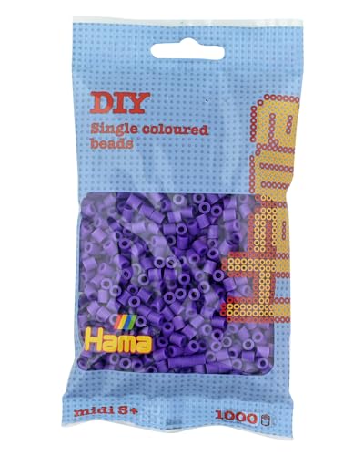 Hama Perlen 207-07 Bügelperlen Beutel mit ca. 1.000 Midi Bastelperlen mit Durchmesser 5 mm in Lila, kreativer Bastelspaß für Groß und Klein Hama Perlen 207-07 Bügelperlen Beutel mit ca. 1.000 Midi Bastelperlen mit Durchmesser 5 mm in Lila, kreativer Bastelspaß für Groß und Klein von Hama
