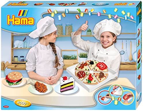 Hama Perlen 3157 Geschenk-Set Snackbox mit ca. 4.000 bunten Midi Bügelperlen mit Durchmesser 5 mm, Motivvorlage und Stiftplatten, inkl. Bügelpapier, kreativer Bastelspaß für Groß und Klein Hama Perlen 3157 Geschenk-Set Snackbox mit ca. 4.000 bunten Midi Bügelperlen mit Durchmesser 5 mm, Motivvorlage und Stiftplatten, inkl. Bügelpapier, kreativer Bastelspaß für Groß und Klein von Hama