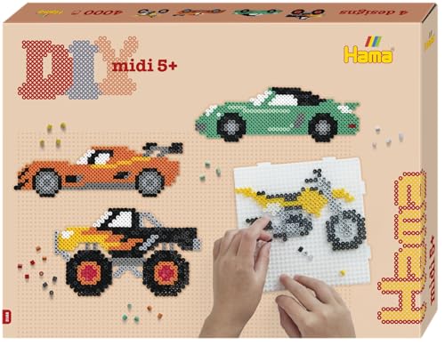 Hama Bügelperlen midi Fahrzeuge 4000 Stück Geschenkpackung von Hama