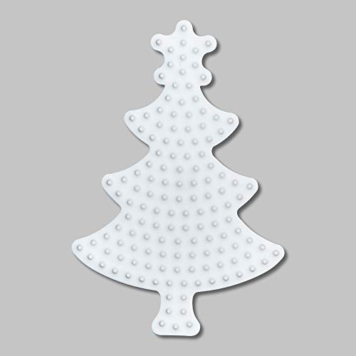 Hama Perlen 331 Stiftplatte Weihnachtsbaum in weiß für Midi Bügelperlen mit Durchmesser 5 mm, ca. 11 x 7,5 cm, kreativer Bastelspaß für Groß und Klein von Hama Perlen