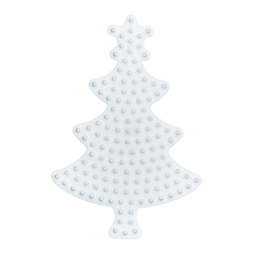 Hama Perlen 331 Stiftplatte Weihnachtsbaum in weiß für Midi Bügelperlen mit Durchmesser 5 mm, ca. 11 x 7,5 cm, kreativer Bastelspaß für Groß und Klein von Hama