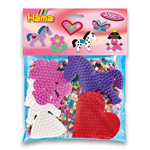 Hama Perlen 4415 Set für Spielgruppen mit ca. 3.000 bunten Midi Bügelperlen mit Durchmesser 5 mm, Motivvorlagen und 4 Stiftplatten, inkl. Bügelpapier, kreativer Bastelspaß für Groß und Klein von Hama Perlen