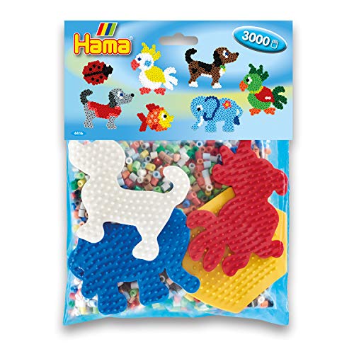 Hama Perlen 4416 Set für Spielgruppen mit ca. 3.000 bunten Midi Bügelperlen mit Durchmesser 5 mm, Motivvorlagen und 4 Stiftplatten, inkl. Bügelpapier, kreativer Bastelspaß für Groß und Klein von Hama