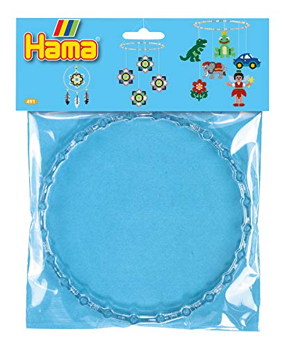 Hama Perlen 491 Mobile Ring mit Durchmesser 18 cm für Motive aus Bügelperlen, 2 Stück in transparent, Zubehör, kreativer Bastelspaß für Groß und Klein von Hama Perlen