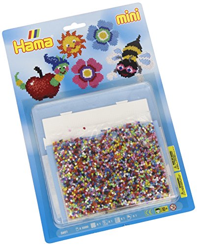 Hama Perlen 5601 Set Wiese mit ca. 5.000 bunten Mini Bügelperlen mit Durchmesser 2,5 mm, Stiftplatte, inkl. Bügelpapier, kreativer Bastelspaß für Groß und Klein von Hama Perlen