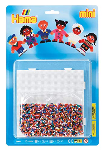 Hama Perlen 5609 Set Kinder mit ca. 5.000 bunten Mini Bügelperlen mit Durchmesser 2,5 mm, Stiftplatte, inkl. Bügelpapier, kreativer Bastelspaß für Groß und Klein von Hama Perlen