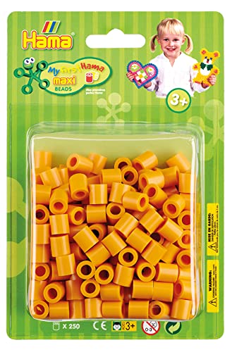 Hama Perlen 8524 Bügelperlen Packung mit ca. 250 Maxi Bastelperlen mit Durchmesser 10 mm in Teddybären-braun, kreativer Bastelspaß für Kinder von HAMA