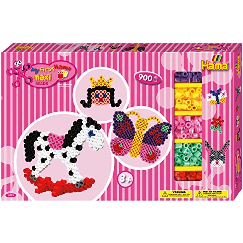 Hama - 8713 - Creative Hobbies — Riesige Geschenkbox mit Zuckergusperlen — Maxi-Größe — Schaukelpferd, mehrfarbig von Hama Perlen