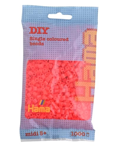 Hama Perlen 207-35 Bügelperlen Beutel mit ca. 1.000 Midi Bastelperlen mit Durchmesser 5 mm in Neon Rot, kreativer Bastelspaß für Groß und Klein Hama Perlen 207-35 Bügelperlen Beutel mit ca. 1.000 Midi Bastelperlen mit Durchmesser 5 mm in Neon Rot, kreativer Bastelspaß für Groß und Klein von Hama
