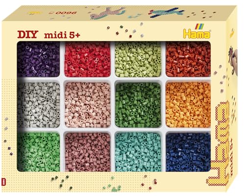 HAMA Bügelperlen midi Sortierbox gefüllt 12 Farben 9000 Stück von Hama