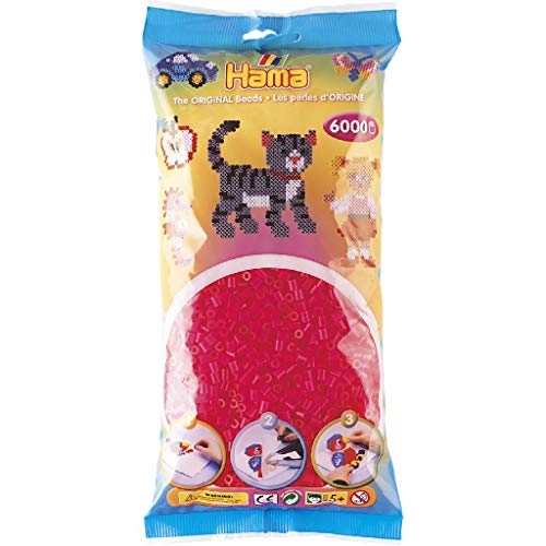Hama 205-32 Midi Bügelperlen 6000 Stk. Fuchsia von Hama