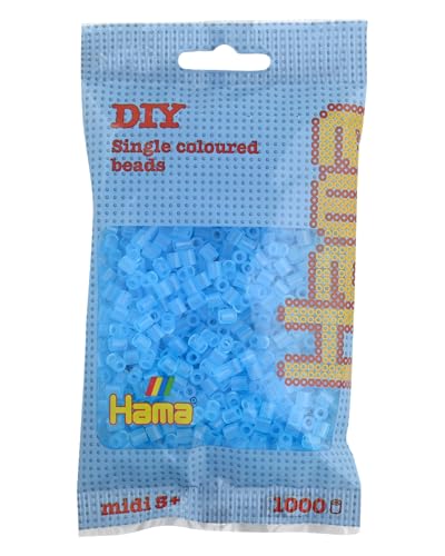 Hama 207-73 Bügelperlen Beutel 1000x, transparent Aqua von Hama
