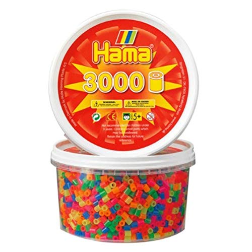 Hama 210-51 - 3000 Perlen, neon, gemischt, in der Dose von Hama