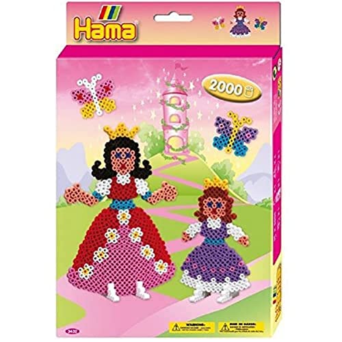 Hama 3432 - Perlenset Prinzessinnen, ca. 2000 Bügelperlen, 1 Stiftplatte und Zubehör von Hama