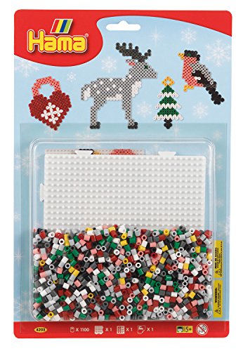 Hama Perlen 4203 Set Weihnachten mit ca. 1.100 bunten Midi Bügelperlen mit Durchmesser 5 mm, Stiftplatte, inkl. Bügelpapier, kreativer Bastelspaß für Groß und Klein Hama Perlen 4203 Set Weihnachten mit ca. 1.100 bunten Midi Bügelperlen mit Durchmesser 5 mm, Stiftplatte, inkl. Bügelpapier, kreativer Bastelspaß für Groß und Klein von Hama