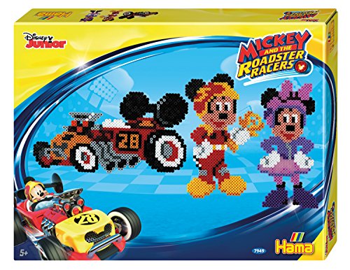 Hama 7949 - Geschenkpackung Micky und die flinken Flitzer, ca. 4000 Bügelperlen und 2 Stiftplatten von Hama