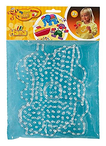 Hama Perlen 8258 Stiftplatten 2er Set für Maxi Bügelperlen mit Durchmesser 10 mm, Motive Schmetterling und Brummi in transparent, kreativer Bastelspaß für Groß und Klein von Hama Perlen