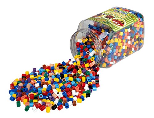 Hama Perlen 8587 Bügelperlen Dose mit ca. 2.300 bunten Maxi Bastelperlen mit Durchmesser 10 mm bunter Mix, kreativer Bastelspaß für Groß und Klein von Hama Perlen