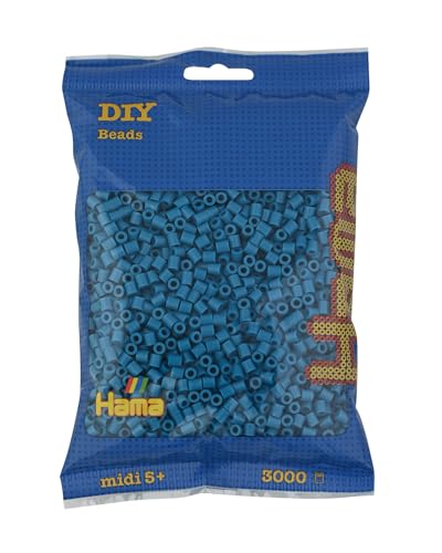 HAMA 3-201-83 Midi Perlen 3000 STK, Petrol Blue/Petroleumblau von Hama