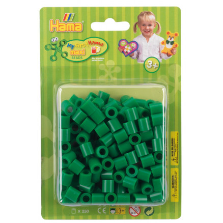 Hama Maxi 250 Bügelperlen Blister-Packung 8510 Grün - 250 Stk von Hama