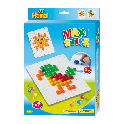 Hama Maxi Stick Aufhängungskasten 9667 mit 140 Maxi Sticks und Quadrat von Hama