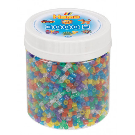 Hama Midi Bügelperlen 0954 Glitzer Mix 54 Dose mit 3000 Stk von Hama