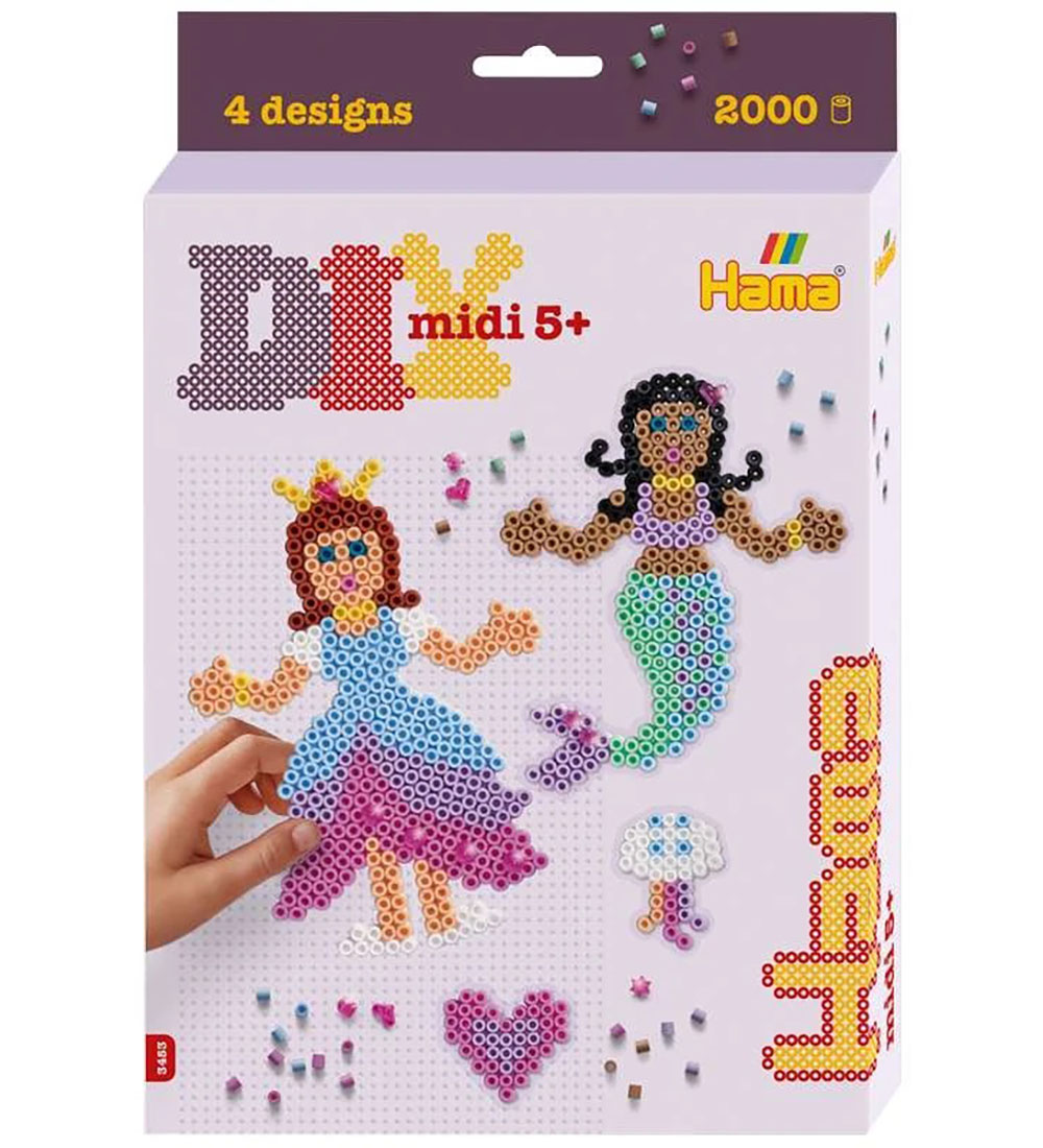 Hama Midi Perlen - 2000 st. - Die Prinzessin und die Meerjungfra - Hama - One Size - Perlen von Hama