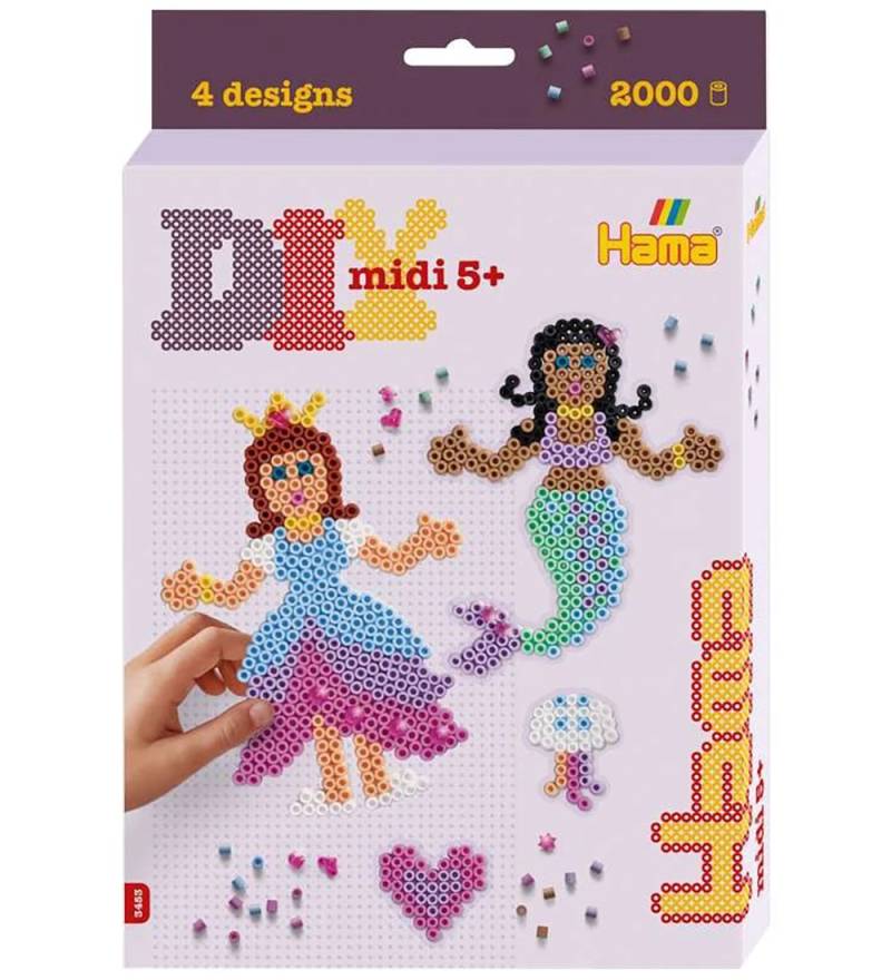 Hama Midi Perlen - 2000 st. - Die Prinzessin und die Meerjungfra - Hama - One Size - Perlen Hama Midi Perlen - 2000 st. - Die Prinzessin und die Meerjungfra - Hama - One Size - Perlen von Hama