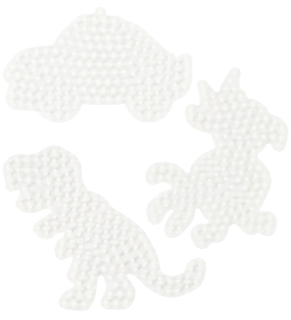 Hama Midi Perlen Steckplatten - 3er-Pack - Auto, Dinosaur & Papa - Hama - One Size - Perlen Steckplatten von Hama
