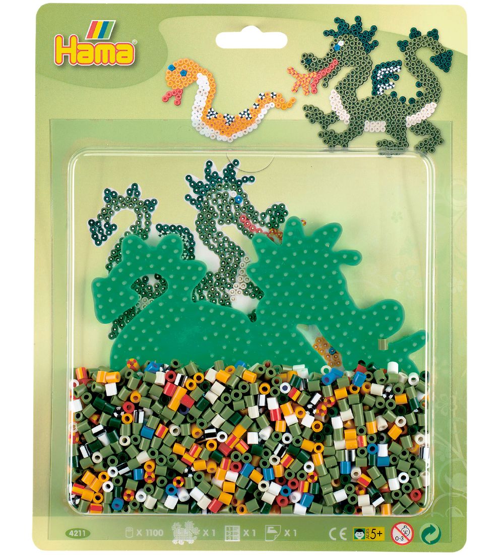 Hama Midi Perlenset - 1100 st. - Drache - Hama - One Size - Perlen Hama Midi Perlenset - 1100 st. - Drache - Hama - One Size - Perlen von Hama