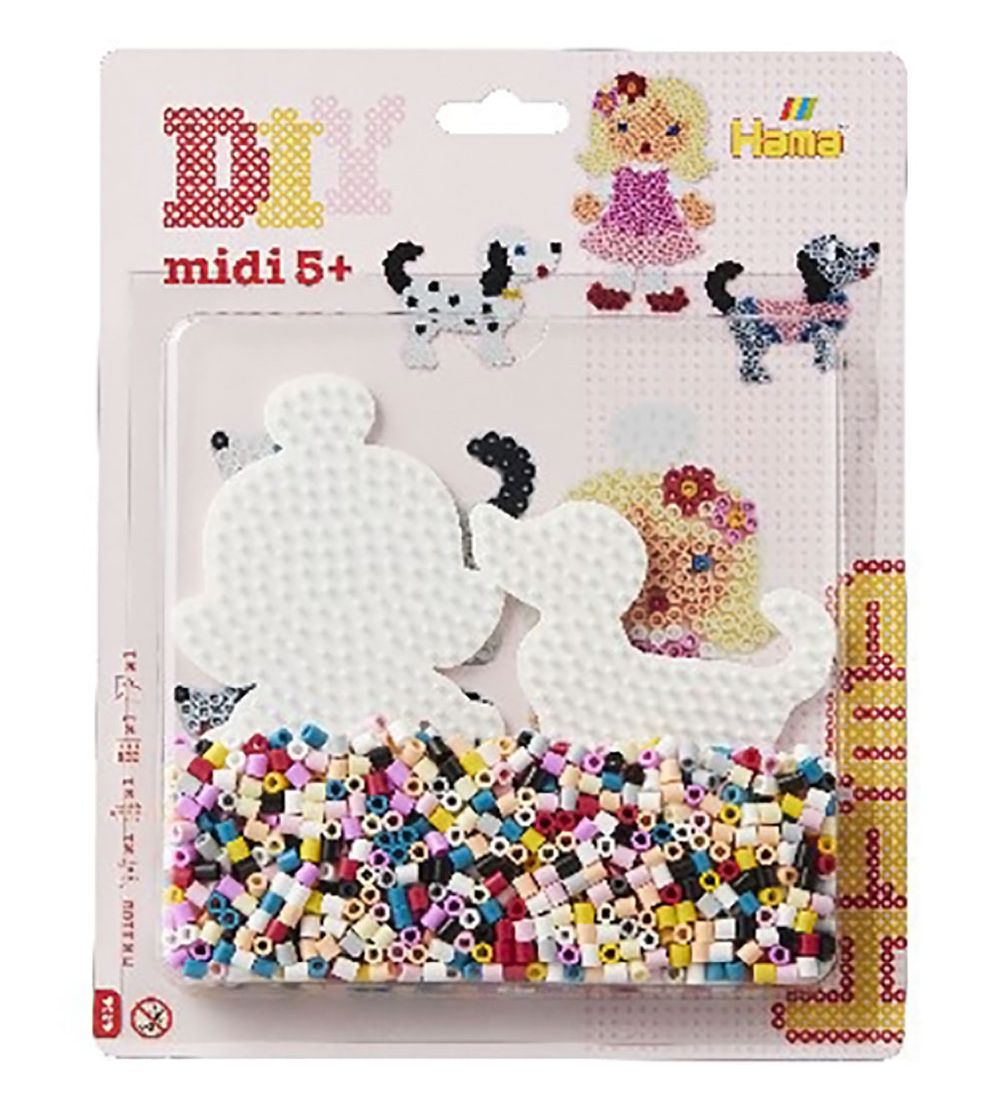 Hama Midi Perlenset - 1100 st. - Puppe & Hund - Hama - One Size - Perlen von Hama