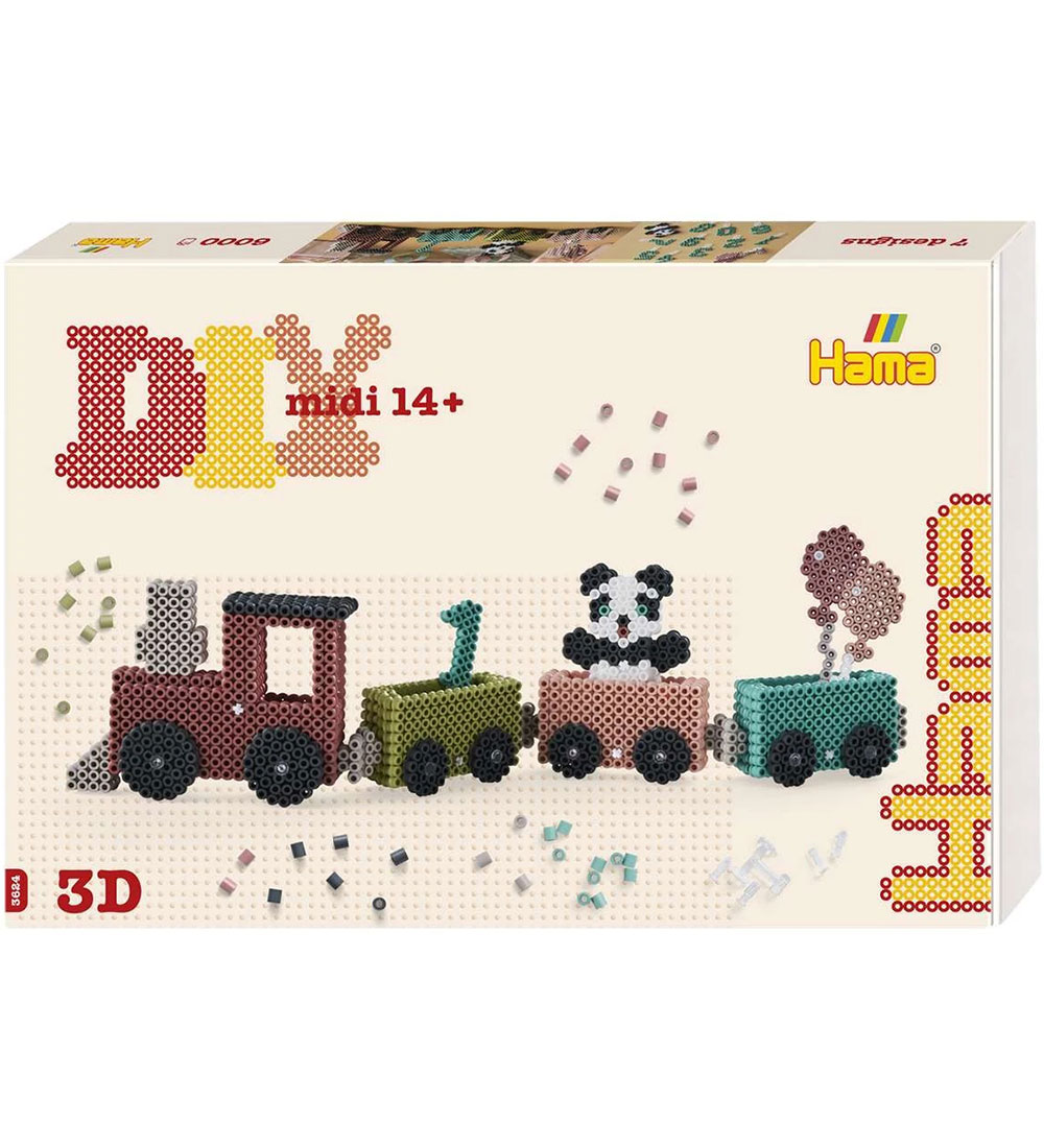 Hama Midi Perlenset - Art - 3D - 6000 st. - Geburtstagszug - Hama - One Size - Perlen Hama Midi Perlenset - Art - 3D - 6000 st. - Geburtstagszug - Hama - One Size - Perlen von Hama