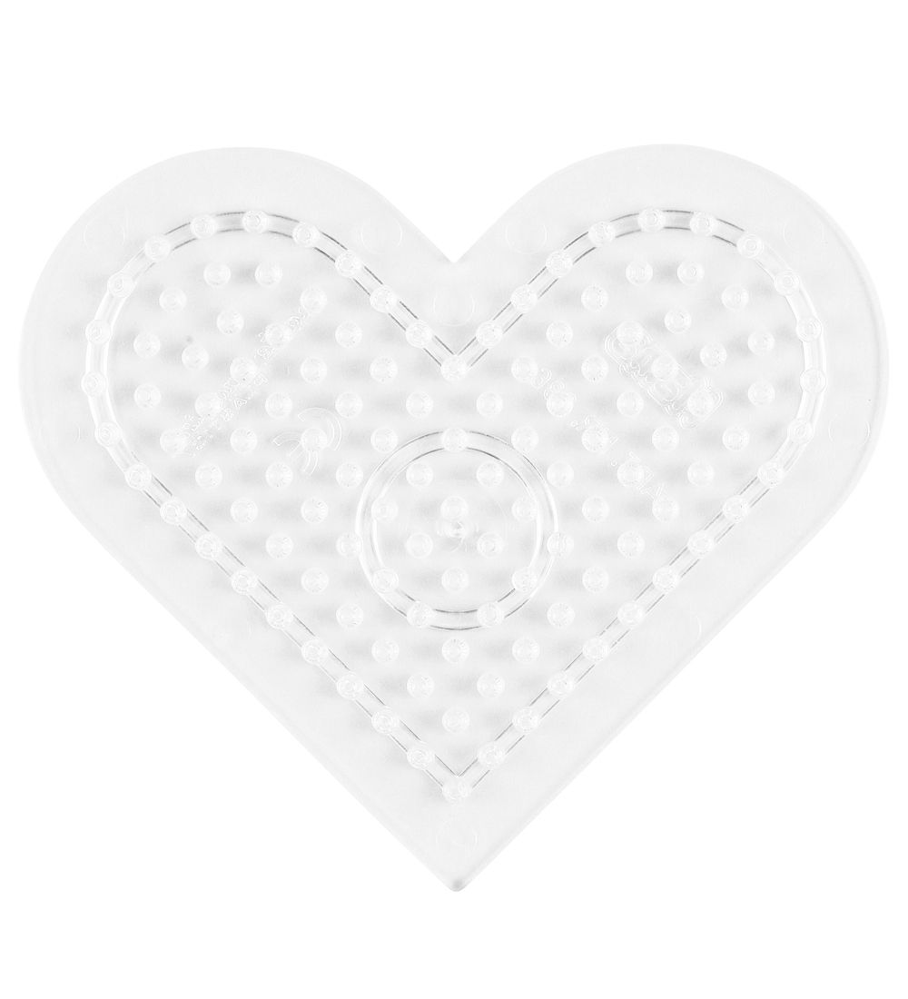 Hama Midi Steckplatte - Klein Herz - Transparent - Hama - One Size - Perlen Steckplatten von Hama