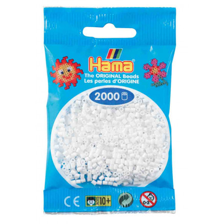 Hama Mini Bügelperlen 501-01 Weiß - 2000 Stk von Hama