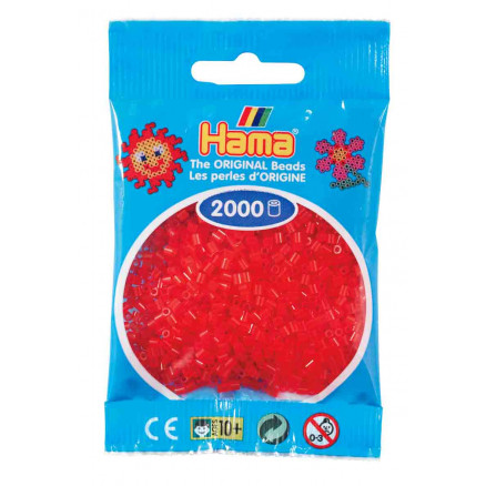 Hama Mini Bügelperlen 501-13 transparent Rot - 2000 Stk von Hama