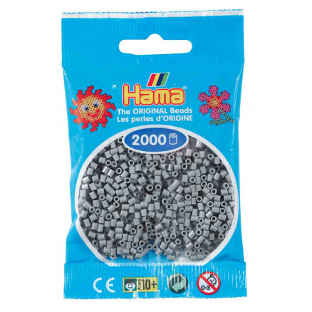 Hama Mini Bügelperlen 501-17 Grau - 2000 Stk von Hama