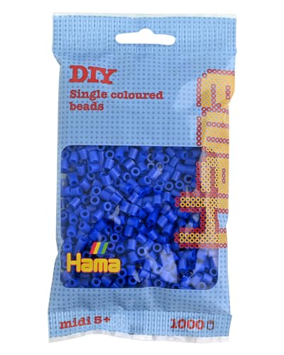 Hama Perlen 207-08 Bügelperlen Beutel mit ca. 1.000 Midi Bastelperlen mit Durchmesser 5 mm in Blau, kreativer Bastelspaß für Groß und Klein Hama Perlen 207-08 Bügelperlen Beutel mit ca. 1.000 Midi Bastelperlen mit Durchmesser 5 mm in Blau, kreativer Bastelspaß für Groß und Klein von Hama