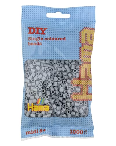 Hama Perlen 207-17 Bügelperlen Beutel mit ca. 1.000 Midi Bastelperlen mit Durchmesser 5 mm in Grau, kreativer Bastelspaß für Groß und Klein Hama Perlen 207-17 Bügelperlen Beutel mit ca. 1.000 Midi Bastelperlen mit Durchmesser 5 mm in Grau, kreativer Bastelspaß für Groß und Klein von Hama