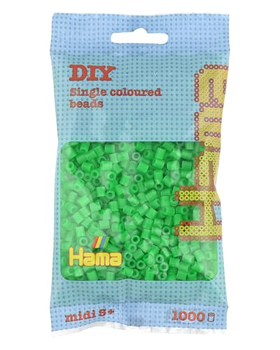 Hama Perlen 207-37 Bügelperlen Beutel mit ca. 1.000 Midi Bastelperlen mit Durchmesser 5 mm in Neon Grün, kreativer Bastelspaß für Groß und Klein Hama Perlen 207-37 Bügelperlen Beutel mit ca. 1.000 Midi Bastelperlen mit Durchmesser 5 mm in Neon Grün, kreativer Bastelspaß für Groß und Klein von Hama