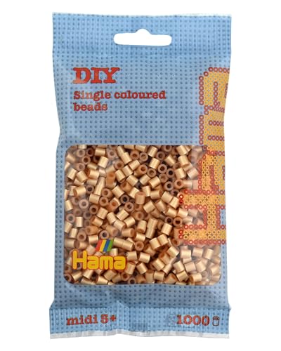 Hama Perlen 207-61 - Bügelperlen im Beutel, ca. 1000 Stück, gold von Hama