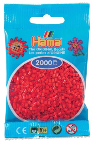 Hama Perlen 501-05 - Mini-Perlen, 2000 Stück rot von DAN Import