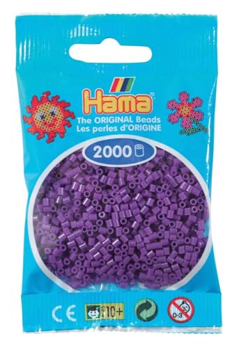 Hama Perlen 501-07 - Mini-Perlen, 2000 Stück lila von Hama